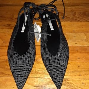 ZARA STUD EMBELLISH SHOES NWT